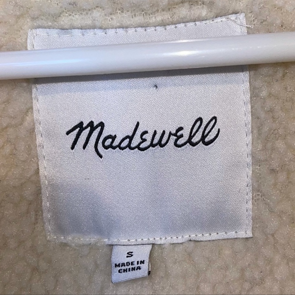 Madewell Women’s Sherpa Estate Coat White Brown - Picture 7 of 9